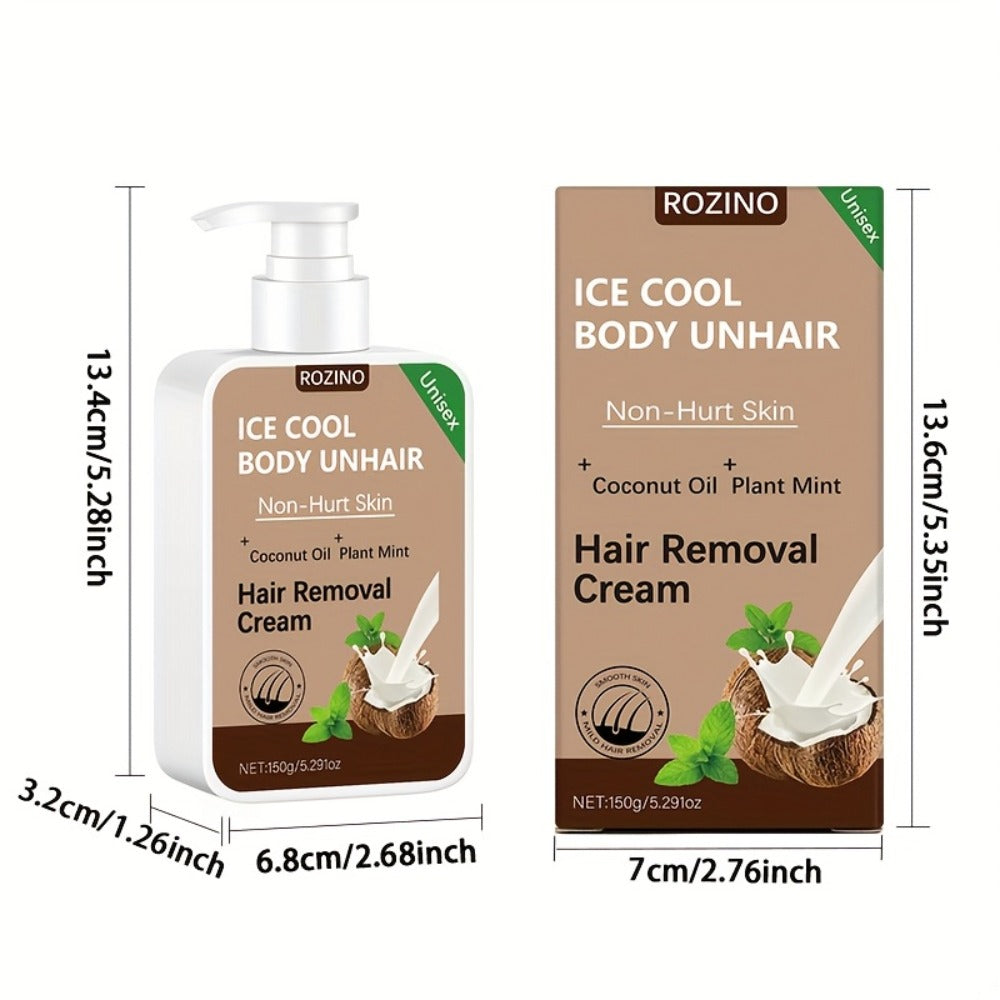 One-time Use, Provides 6 Months of Lasting Smoothness, Instant Hair Removal, 150g Coconut Waxing Cream, Gentle and Non-irritating to the Skin, Semi-permanent Hair Removal, Suitable for Facial, Lip, Underarm, Leg, Arm, and Intimate Area Hair Removal