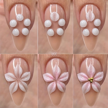 3D Sculpting Builder Gel Kit with Carving Pen — Clear & White Nail Extension Gel for Floral Nail Art, Acrylic Extensions & DIY Salon Manicure, Professional Nail Modeling Gel Set 2pcs or 3pcs for Women