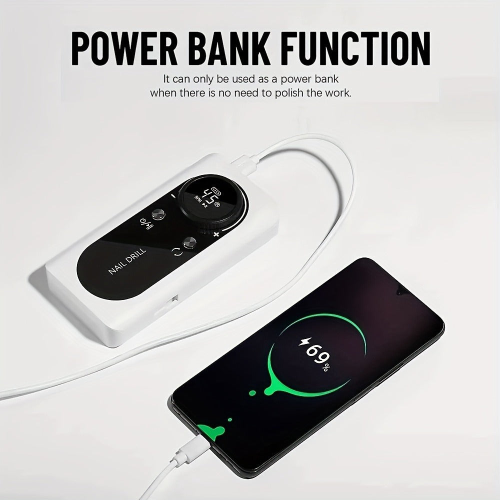 Rechargeable Nail Grinder 45000RPM Portable Electric Manicure Tool Professional Nail Remover