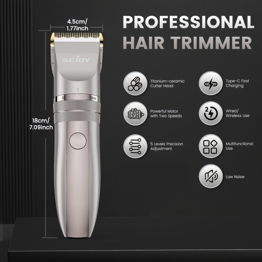 Adjustable Beard Trimmer for Men, Cordless Electric Beard Trimmer with Precision Dial, USB Rechargeable 5 Levels Settings Mustache Trimmer for Men'S Gifts