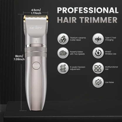 Electric Beard Trimmer for Men Cordless USB Rechargeable Precision Dial 5-Level Adjustable Mustache Trimmer Grooming Tool Men's Gift Facial Hair Trimmer