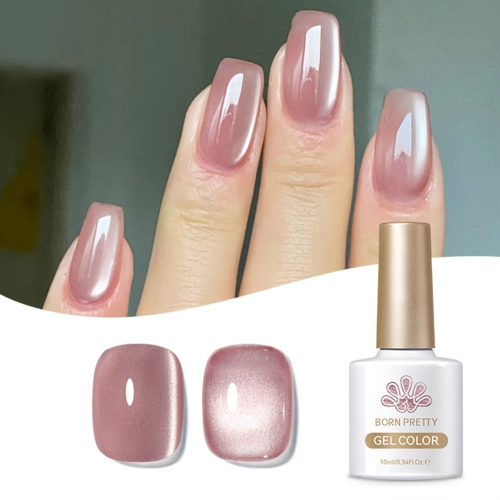 BORN PRETTY 0.34oz 4pcs Hyacinth Cat Magnetic Gel Nail Polish Purple Jelly Glass Shine Soak Off Gel Nail Art Home Manicure