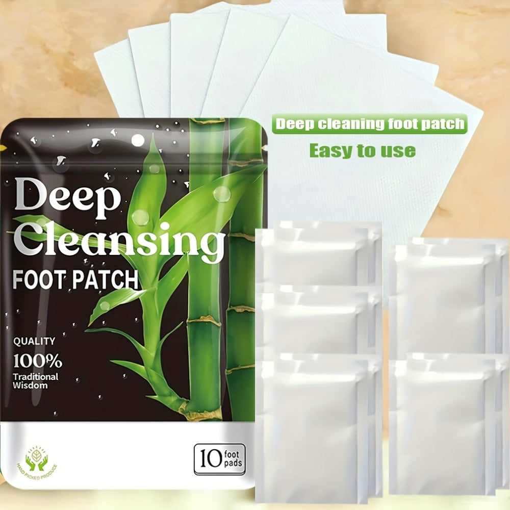 Foot Detox Patches 100pcs - Deep Cleansing Bamboo Vinegar & Ginger Powder Foot Pads, Natural Plant Ingredients, Alcohol-Free Moisturizing Foot Care for Winter & Daily Use