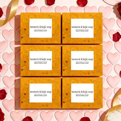 Turmeric Kojic Acid Soap Handmade Cold Process Lemon Brightening Bar for Face Body Deep Cleanse Hydrate All Skin Types Gift Set 6 12pcs