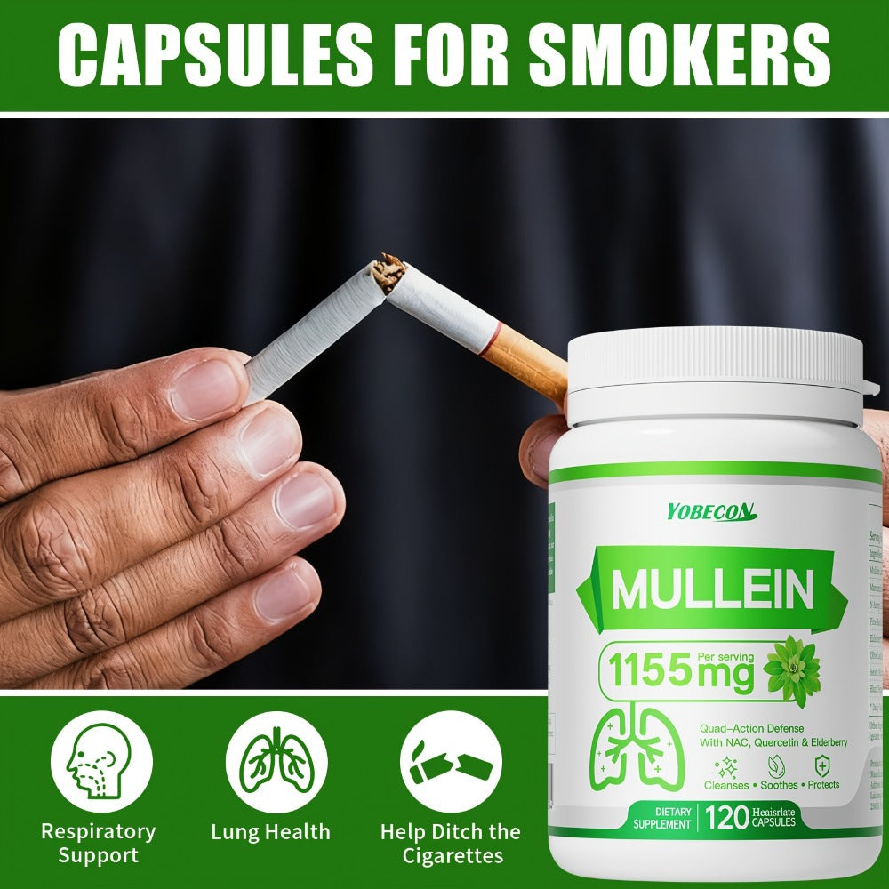 [LUNC CLEASNSE CAPSULES] Mullein & NAC for Breathing Comfort Support Airway, Respiratory System, Immune Health, Seasonal Or Year-Round Dietary Supplement, Vitamins And Supplements, Local Warehouse| Family Gifts & Halloween