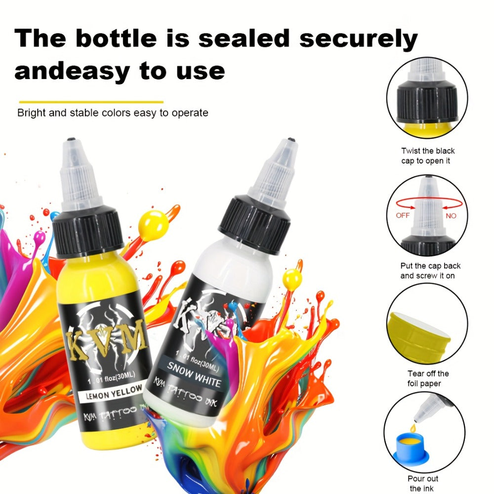 Tattoo Ink Set 1oz (30ml) Tattoo Supplies 7/14 Color Set Ink Complete And Stable Colors Suitable for Tattoo Artists And Beginners Tattoo Supplies