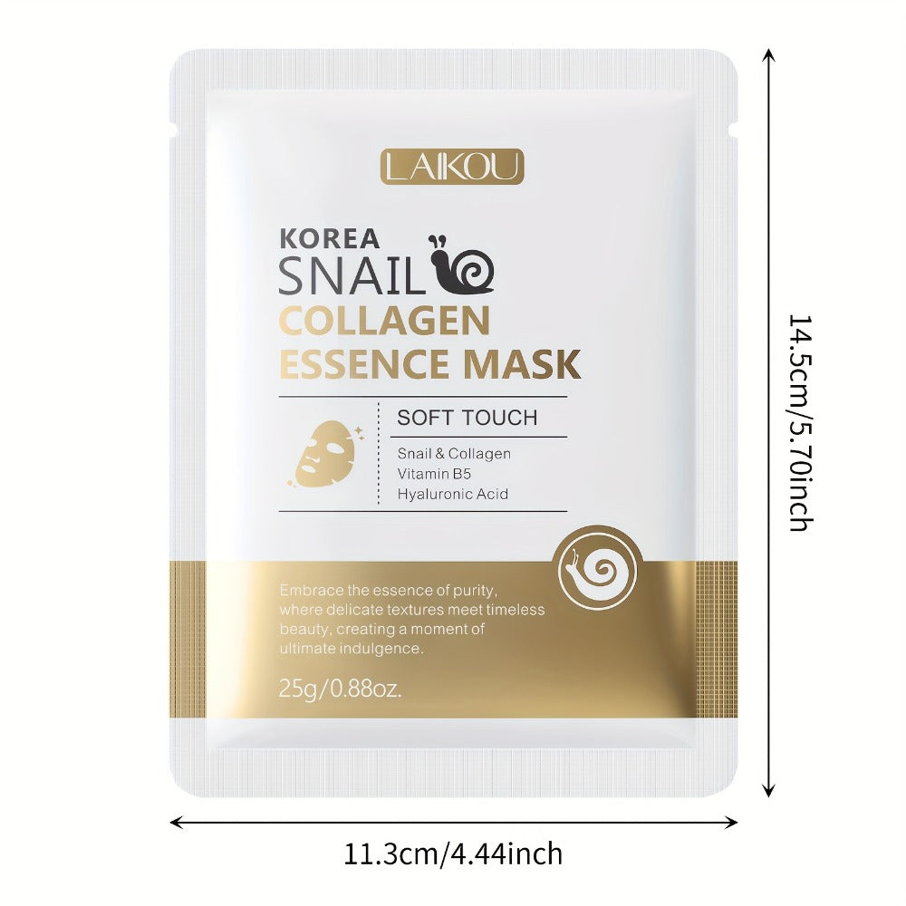 Snail Collagen Hydrating Mask 20pcs/Set, Target Radiant Skin, Facial Mask Sheet, for All Skin Types