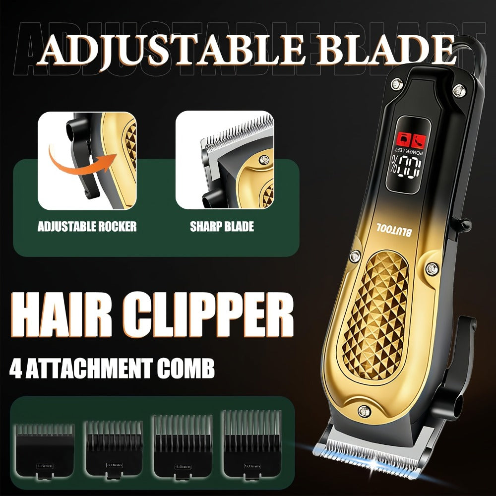 2/4 Piece Men's Grooming Set: Hair Clipper  Electric Shaver. Supports USB Charging, Offers Cordless Portability, Features An LED Display a Precision Grooming Tool Designed Exclusively for Men. The Ideal Gift for A Father, Husband, or Boyfriend.