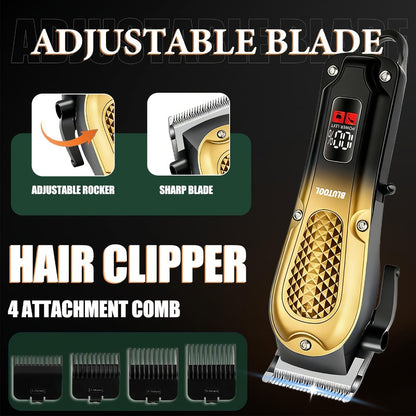 Men's Grooming Set Hair Clipper & Electric Shaver USB Rechargeable Cordless LED Display - Precision Grooming Kit Gift for Dad Husband Boyfriend