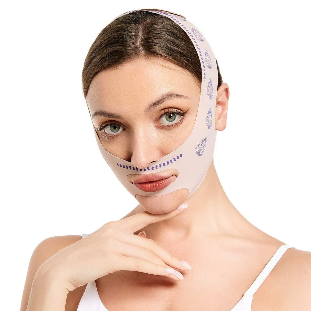 5pcs Gray Or Pink 2-Pack Combo (V-Line Face Lift Belt And Forehead Lift Belt), Refreshing Lifting Mask for Day And Night Use, Unisex Design. V-Line Mask with Nasolabial Fold Band, Facial Contouring Lifting Mask, Premium Sleep V-Line Shaping Bandage