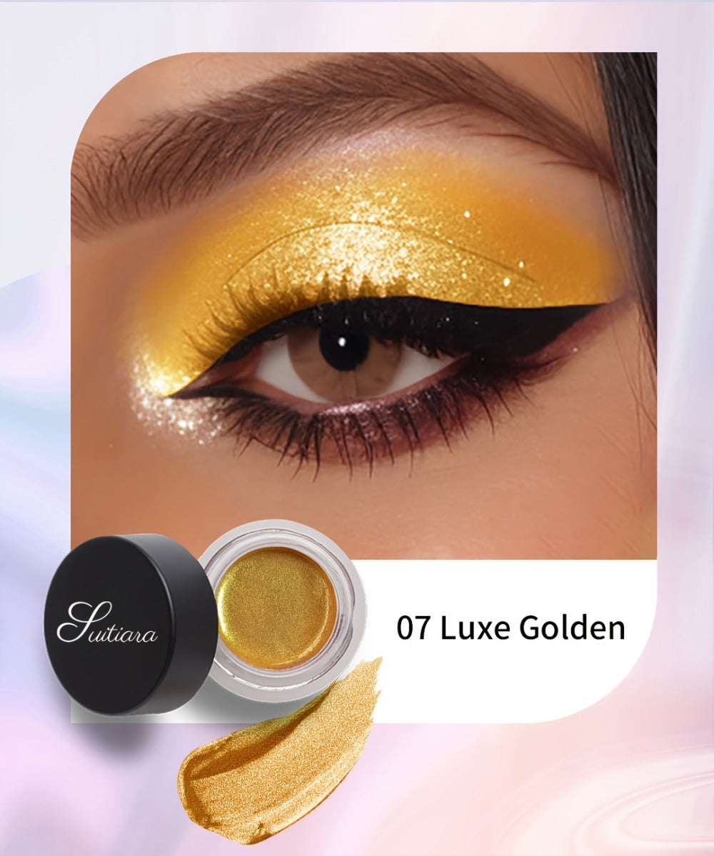 Jelly Eyeshadow 2pcs Shimmer Gel Single Color Sunset Copper High Gloss Long Lasting Fade Resistant Eye Makeup for Women Party Holiday Glam