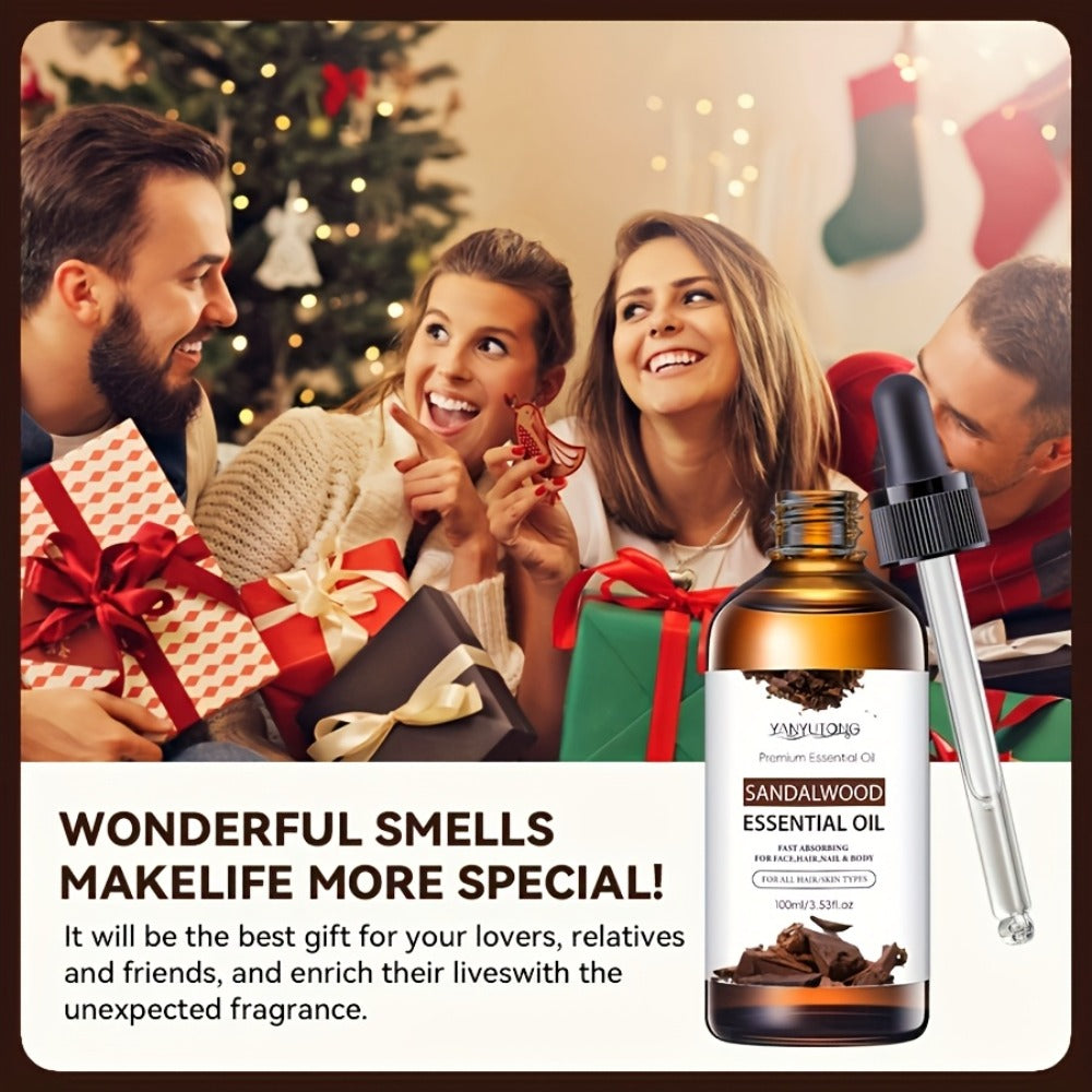 Sandalwood Essential Oil for Hair & Skin Care — Moisturizing Aromatherapy Oil for Massage, Diffuser & Shower, All Skin & Hair Types, Available in 30ml, 100ml & Twin Pack