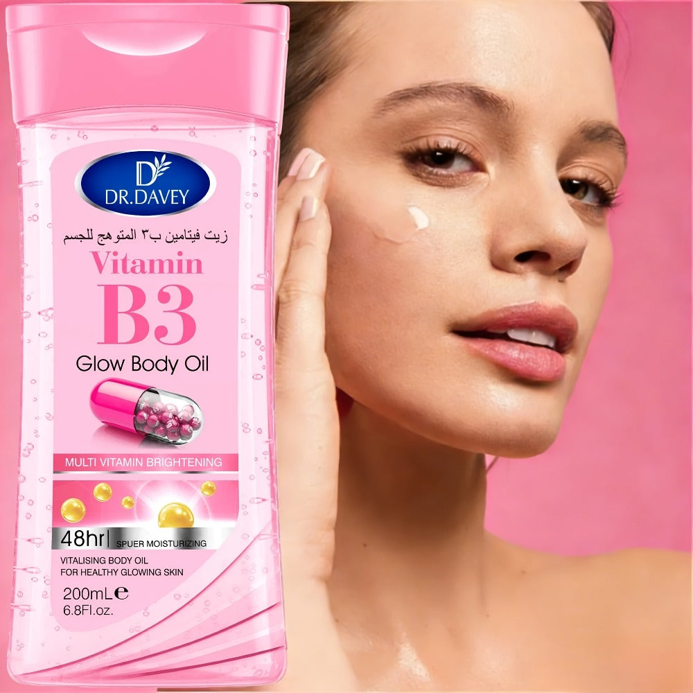 2pcs Vitamin B3 Skin Body Oil- Hypoallergenic, One Bottle Can Take Care Of The Entire Body Including Hair, Body And Nails. Light Texture, Non-greasy, Easy to Absorb, Multi-functional, Home Essential, Gift for Mom, Mother's Day Gift