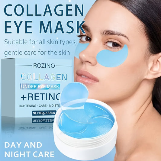 60pcs Of Retinol Collagen Eye Mask, Effectively Firming The Eyes, Deeply Moisturizing And Nourishing, Suitable For Puffiness And Dark Circles, Lifting Smooth Beige Eye Pads, And Reducing Sagging Effects