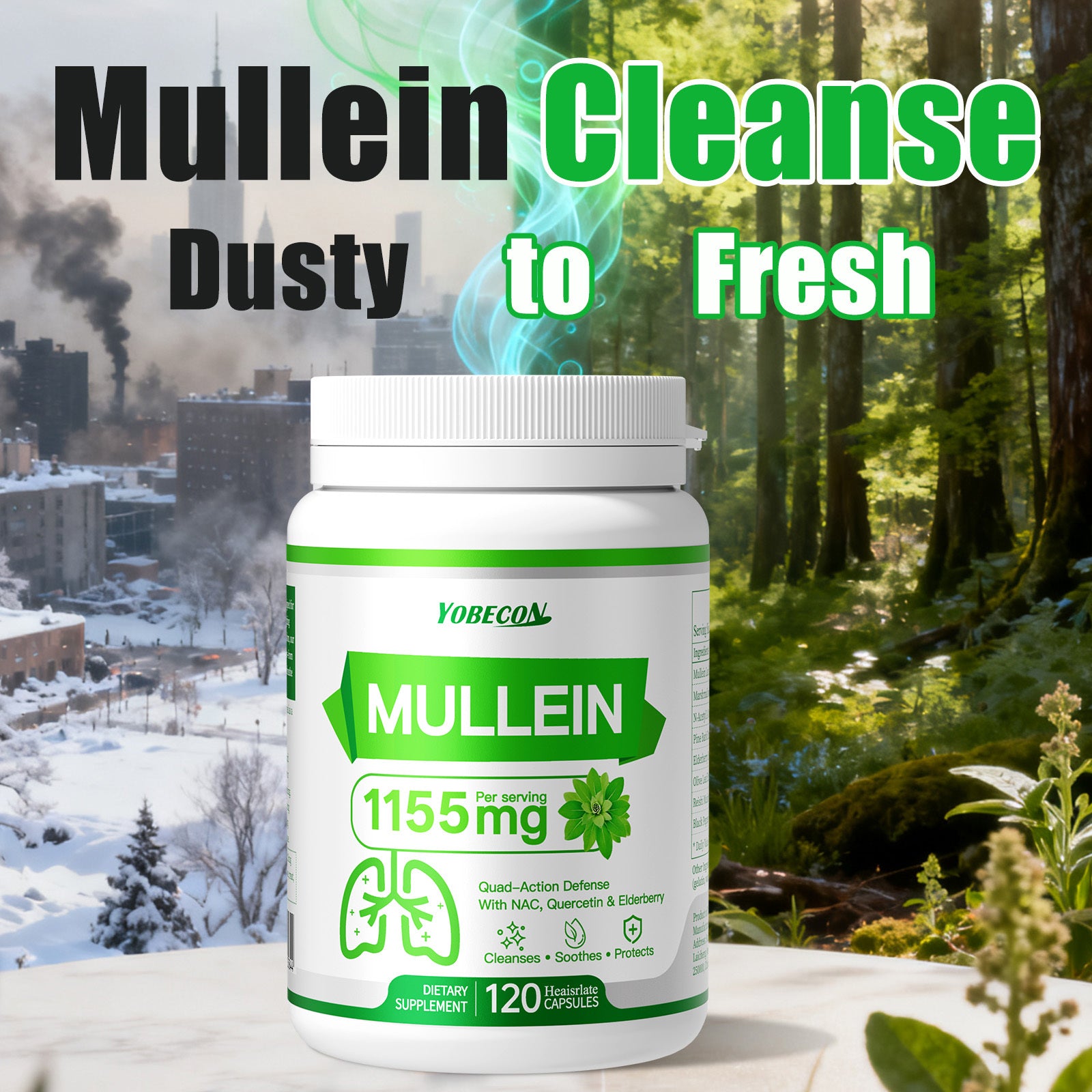 [LUNC CLEANSING CAPSULES] 45000Mg Mullein And NAC for Mucus Removal And Dry Cough Support Airway, Respiratory System, Immune Health, Seasonal Or Year-Round Dietary Supplement, Vitamins And Supplements, Local Warehouse | Family Gifts And Christmas