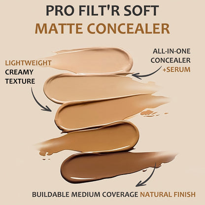 Concealer & Highlighter Set 2 Pcs - Buildable Coverage Liquid Concealer with Contour Stick, Hydrating Pore-Minimizing Long-Lasting Formula for Blemishes & Dark Circles