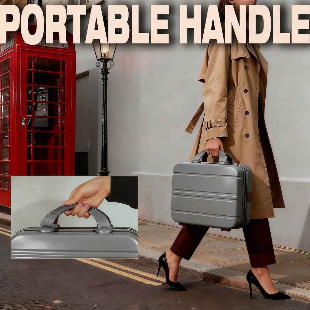 Portable Makeup Travel Case Hand Luggage, Pressure-proof Carrying Makeup Case Suitcase with Elastic Band, Small Hard Shell Cosmetic Case for Travel Camping.The Choice for Elegant Women
