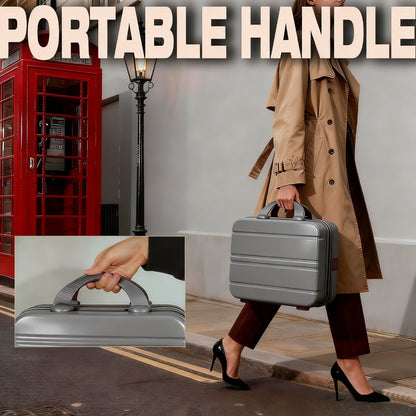 Makeup Travel Case Hard Shell Portable Cosmetic Bag Suitcase Waterproof Pressure-Proof with Elastic Band Small Carry-On Case for Women Travel Camping Gym 30x25x15cm