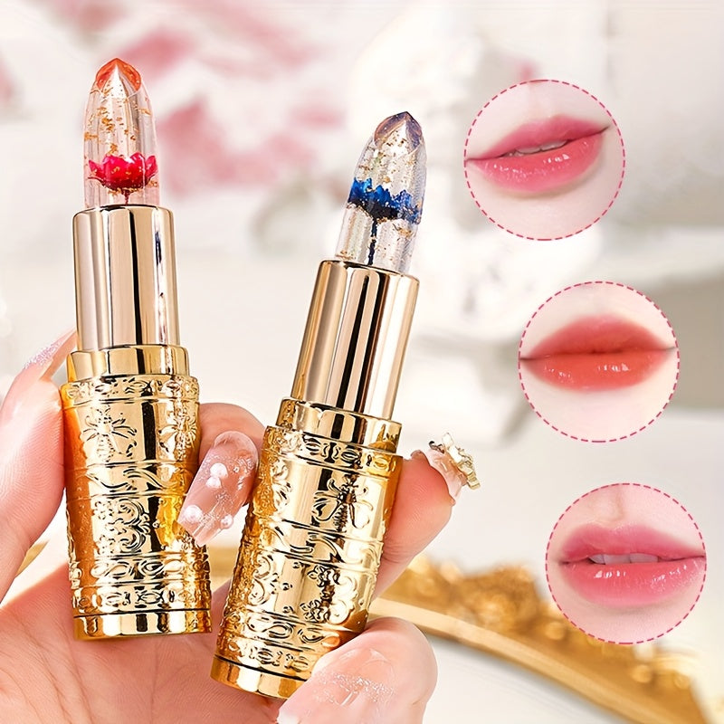 3 Pack Holiday Gift Set - Color Changing Lip Gloss & Lipstick Combo With Magic Temperature Effect | Crystal Jelly Balm For Hydrating Makeup, Perfect Christmas/Valentine'S Present (Pink)