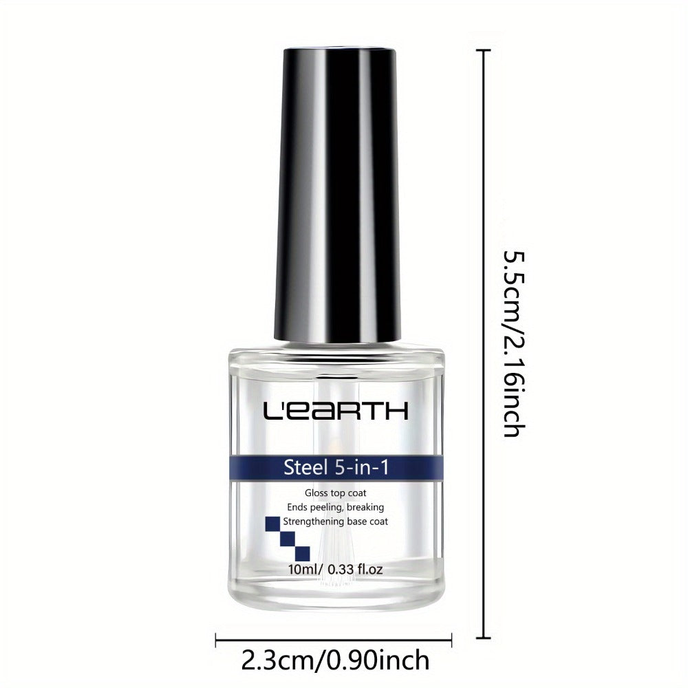 5-in-1 Nail Care Set - Formaldehyde-Free Gloss Top Coat, Strengthening Base Coat, Nail Hardener, Cuticle Oil, and Nail Polish Remover for Strong, Long-Lasting Manicure