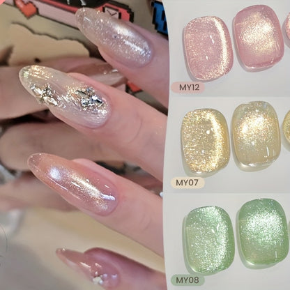BORN PRETTY Cat Eye Gel Nail Polish 6PCS Flowing Series Magnetic 10ml Alcohol Free Soak Off LED UV - Long Lasting 30 Days DIY Salon Nail Art Set