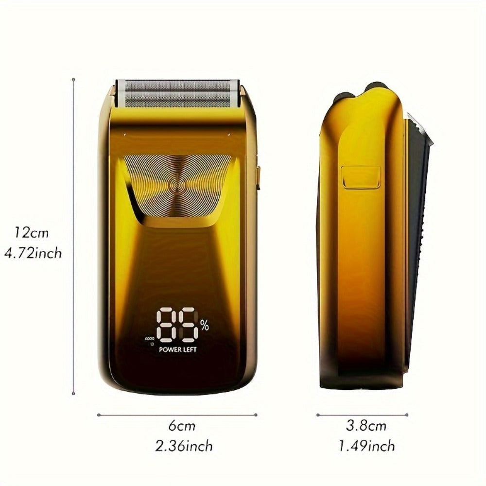 2-in-1 Bald Hair Trimmer, Electric Razor Band Barber Clippers, Aluminum Foil Head - Professional USB Rechargeable Electric Razor, Gentle Beard Hair Trimmer, Festivals & Christmas Gifts