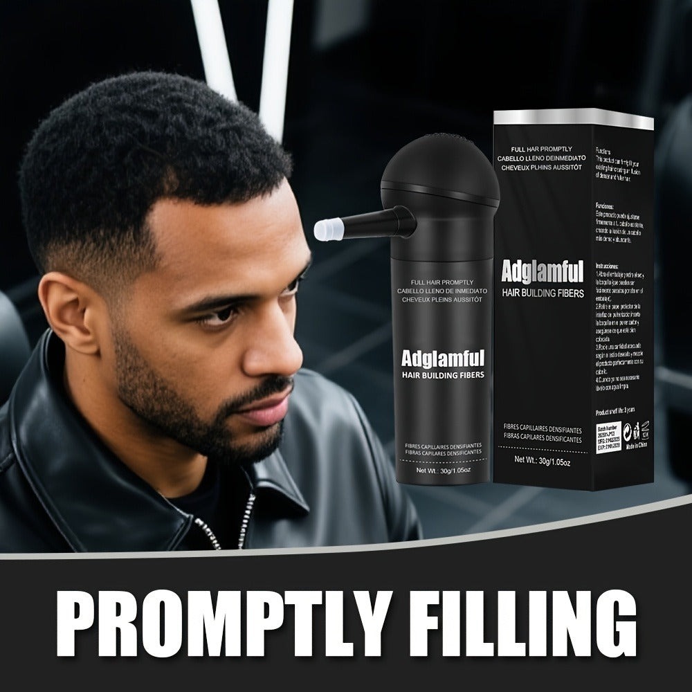 Hair Building Fibers 2-in-1 Kit with Spray Bottle - Thickening Powder for Thinning Hair Fuller Thicker Look Natural Appearance Conceals Hair Loss Suitable All Hairstyles Medium Brown Black