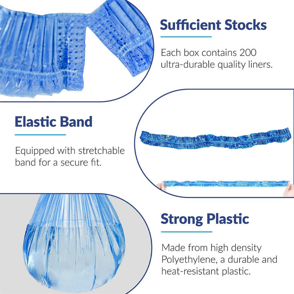 400 Count Pedicure Liners Disposable – XL Blue Spa Pedicure Bowl Liners 48'' x 48'' x 9.5 Mic – Plastic Foot Spa Liners for Chair, Tub, Salon Use