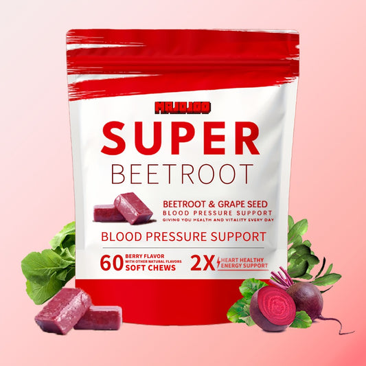 Beetroot Chewable Gummies, Beetroot Powder Containing Beetroot Formula, Beetroot Supplements Rich In Vitamins, Minerals, And Antioxidants, Pomegranate Berry Flavor, 60g Gummies