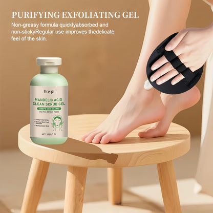 Mandelic Acid Exfoliating Gel & Five-Finger Mud Scrubber Glove Set 2pcs – Deep Cleanse, Gentle Exfoliation, Hydrating After Use, Refreshed Smooth Skin, All Skin Types