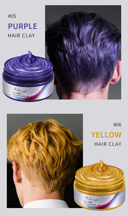 Temporary Hair Dye Color Wax 3.53oz — Non-Damaging Easy Wash Hair Color for Halloween, Carnival & Festival Styling, Mixable Shades, Natural Hold Not Stiff, 9 Colors