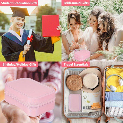 Lighted Makeup Mirror with Travel Case Cosmetic Bag Organizer - Adjustable 3-Color LED Light 1200mAh Rechargeable Portable Vanity Mirror for Women Gift