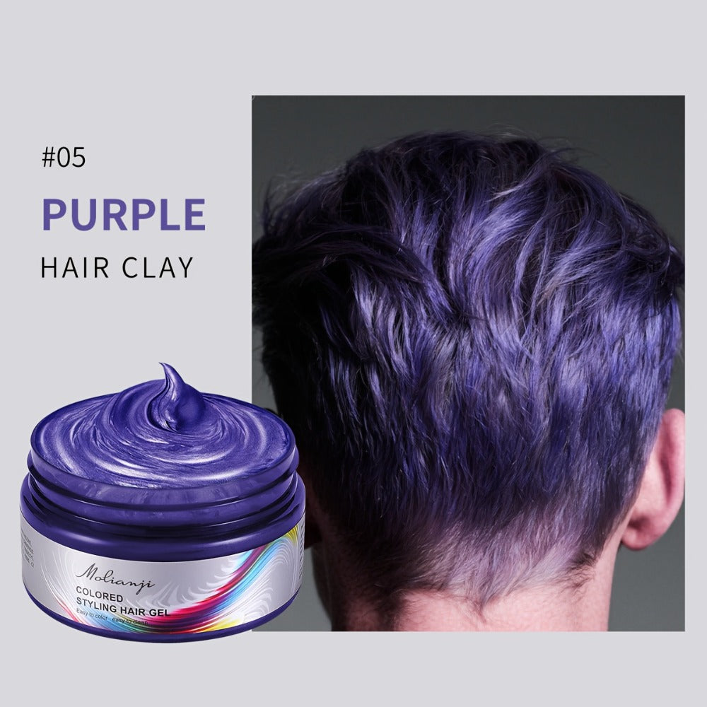 Temporary Hair Dye Color Wax 3.53oz — Non-Damaging Easy Wash Hair Color for Halloween, Carnival & Festival Styling, Mixable Shades, Natural Hold Not Stiff, 9 Colors