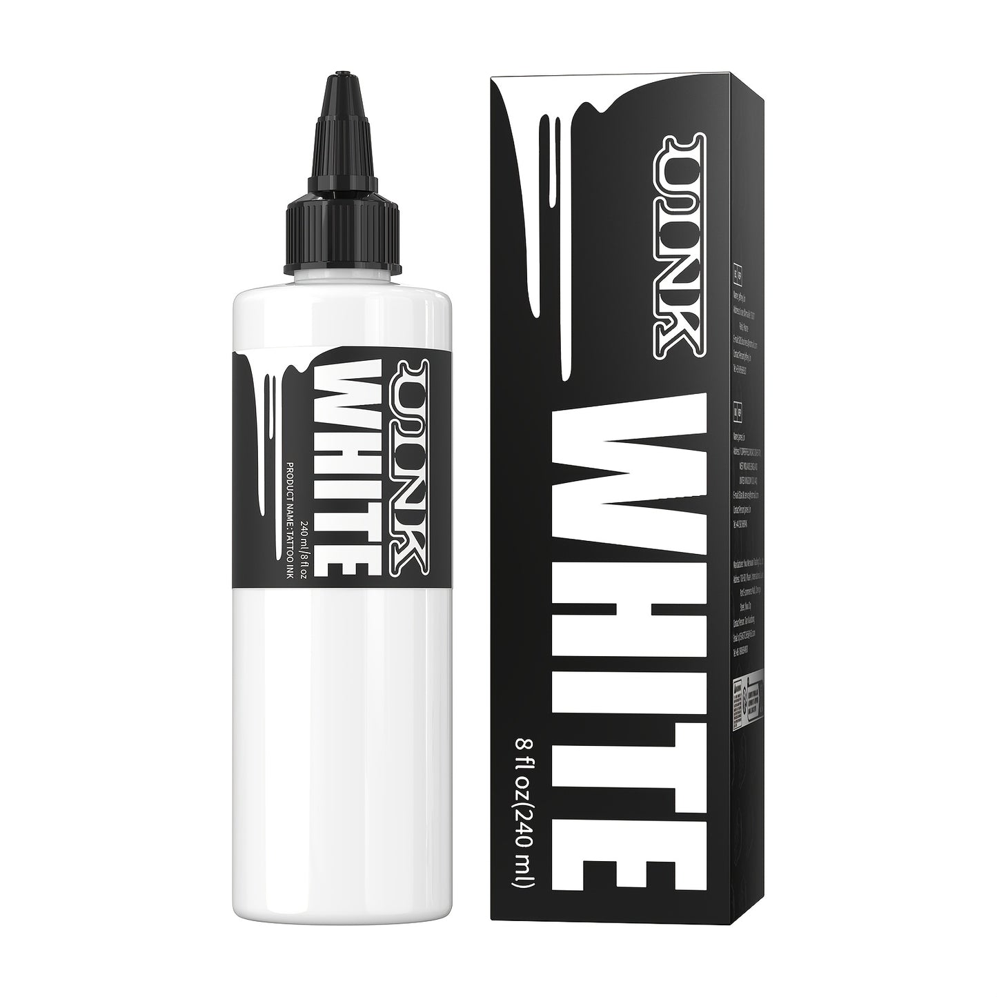 Tattoo Ink 8.12oz Large Capacity Black & White - UINK Professional Tattoo Ink Set for Line Work Coloring Shading Body Art Graffiti Beginners & Artists