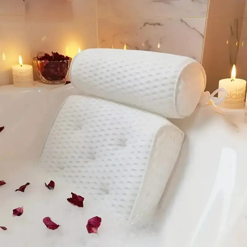 Bathtub Anti-Slip Pillow, Spa Bath Pillow with Anti-Slip Suction Cups, Neck And Back Support, Bathroom Additions, Bathtub/Bathroom Supplies