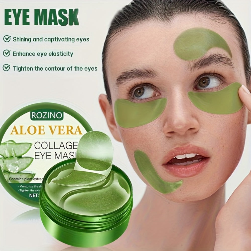 60pcs Instant Lift Aloe Vera Collagen Eye Mask, Under Eye Patches, Strong Moisturiz, Cooling, Look Reduced Wrinkles, Look Reduced Dark Circles, Gel Eye Patches Suitable For Swollen Eyes Dark Circles, Improved Under The Eye Patches Skin Loosen