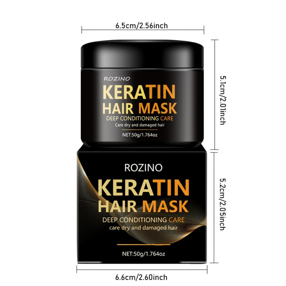 Keratin Hair Care Set 5pcs – Shampoo, Conditioner, Hair Mask & Essential Oil | Cleanses, Strengthens, Repairs Split Ends & Volumizes | Squalane & Glycerin Formula, Unisex