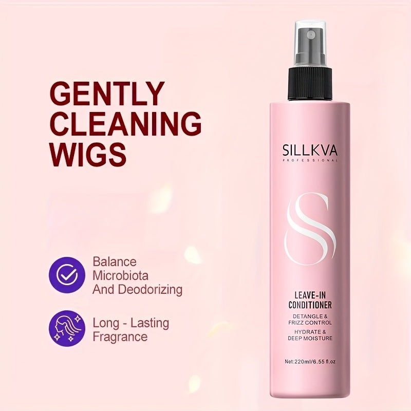 Sillkva Wig Care Essential Spray - Argan Oil & Vitamin E Enriched | Moisturizing & Strengthening Formula for Synthetic And Human Hair Wigs | Ready-to-Use Daily Leave-In Spray for Shine & Smooth Styling