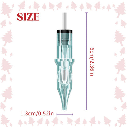 Tattoo Cartridge Needles #10 #12 Standard & Bugpin Round Liner Curved Round Magnum - Assorted 03 05 07 09 11 Disposable Needles for Beginners & Artists, 20/50pcs