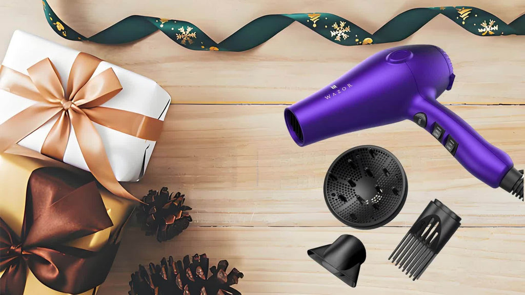 Powerful Hair Dryer 1875W Ionic Blow Dryer with Diffuser And Contractor, Dry Hair Fast with Less Frizz, Shine, 3 Heat/2 Speed for Optimal Styling, AC Motor Pro Hair Dryer with ALCI Plug, Black