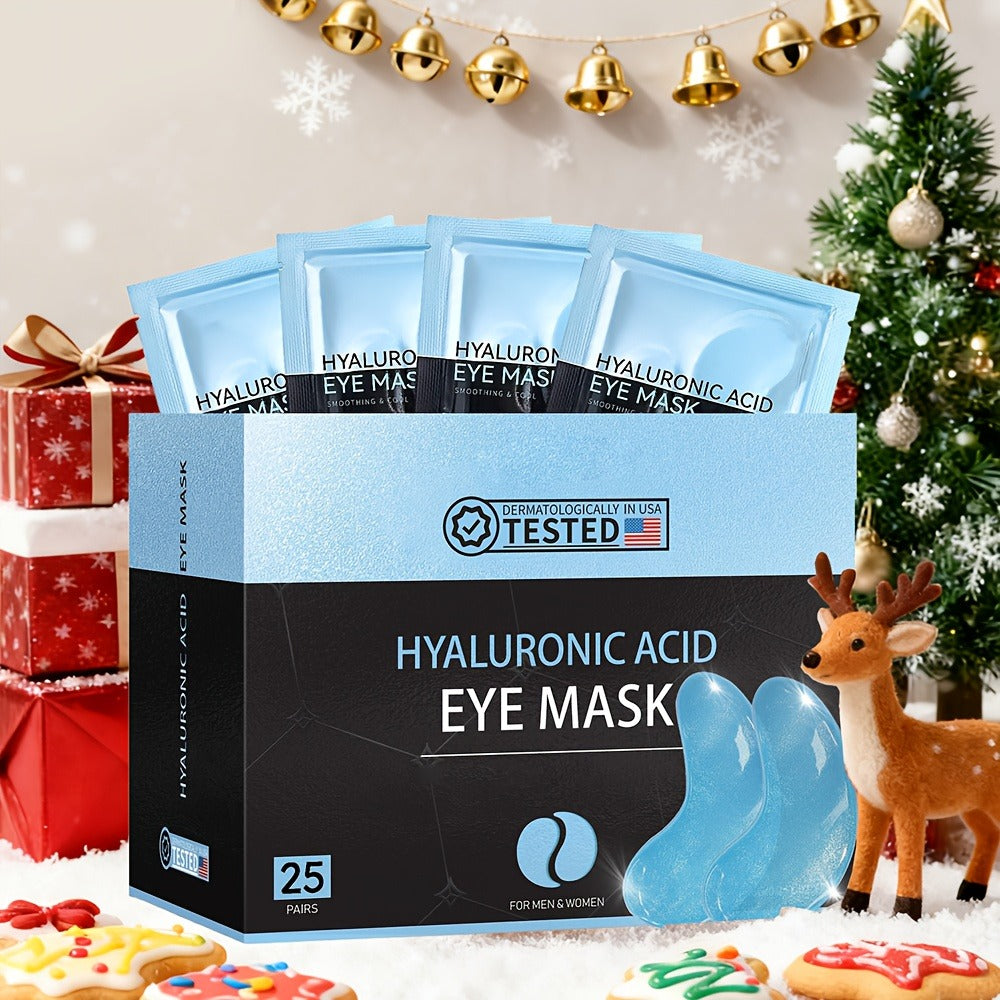 Under Eye Mask Patches 25 Pairs – Caffeine, Hyaluronic Acid & Aloe Vera Collagen Eye Masks for Dark Circles, Puffiness & Deep Hydration | All Skin Types, Men & Women