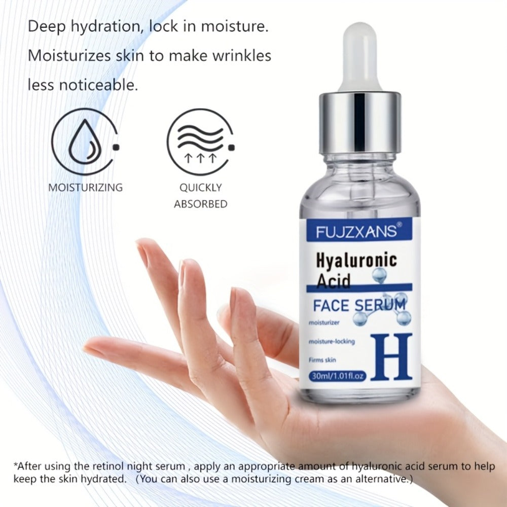 Day & Night Retinol+Vitamin C+Hyaluronic Acid Serum Set for Face skincare ; make Light Beige younger-looking ; Deep Hydration ; Moisturizing Facial Essence kit for Women
