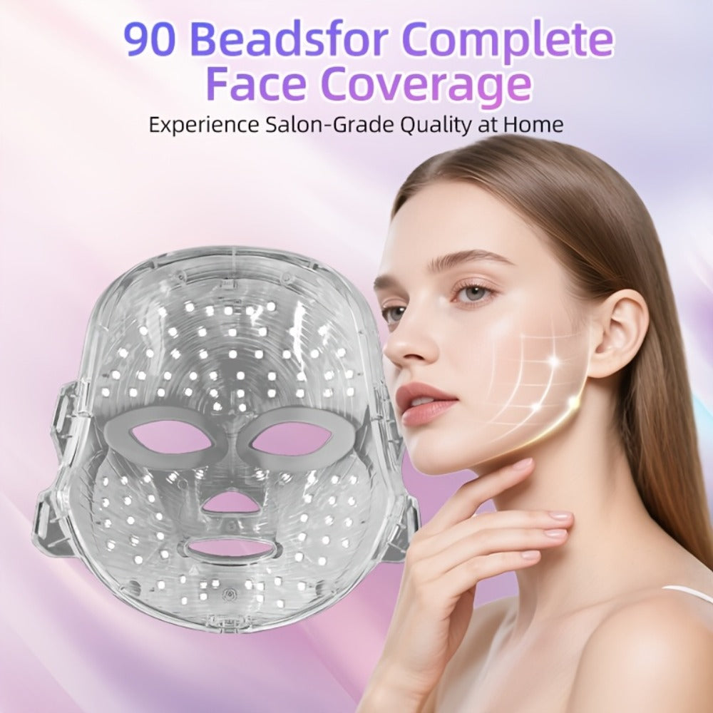 Ideal Holiday Gift, 7-Color LED Light Skincare Device, Multifunctional Home Beauty Tool, Facial Available, Ideal For Personal Care And As A Gift For Mother'S Day Or Girlfriend