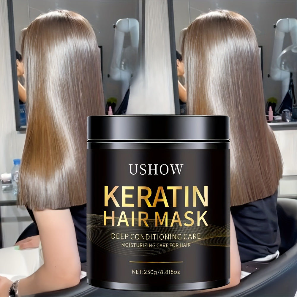 250G U Show Keratin Hair Mask - Deep Conditioning And Moisturizing for Dry Damaged Hair, Softens And Strengthens with Keratin And Collagen, Anti-Breakage And Split Ends, 8.8Oz, Hair Care, Sleek Packaging, Highquality Ingredients