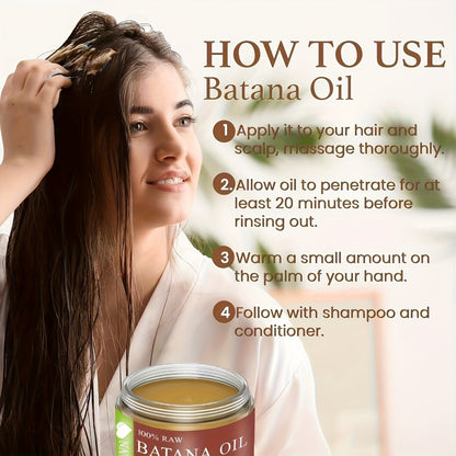 Batana Oil Hair Treatment 4.23oz Honduras Pure Moisturizing Smoothing Dry Hair Scalp Care Nourishing Strengthening Shine-Boosting Natural Hair Oil for All Hair Types Men Women