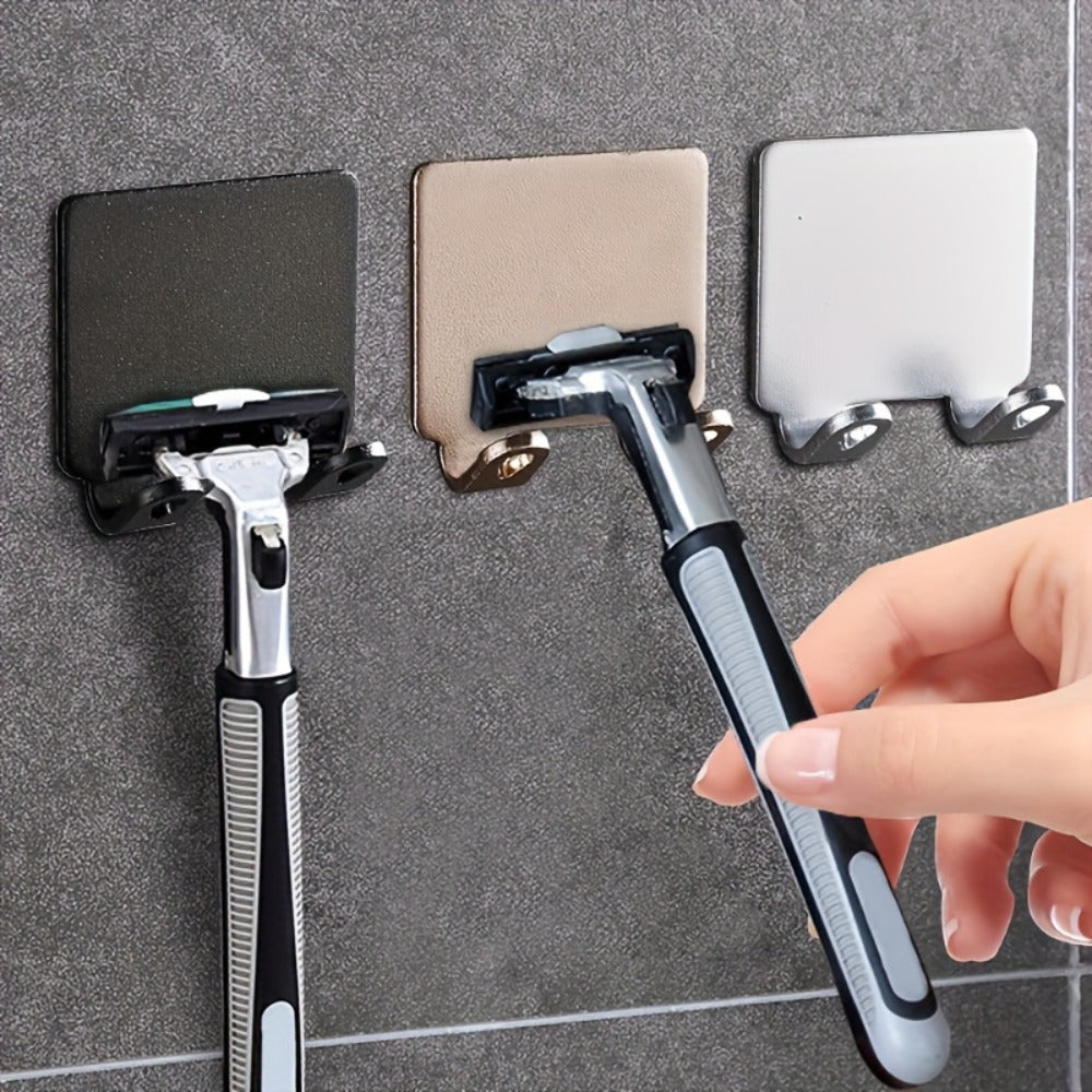 5pcs Non-Porous Razor Holder, Men'S Razor Storage Hook, Wall-Mounted Bathroom Razor Holder, Wall-Mounted Kitchen Accessory