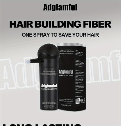 Hair Volumizing Fibers 2-in-1 Kit 30g x 2pcs - Adglamful Instant Volume for Sparse Hair, Fills Part Lines & Hairlines, Men & Women, Black & Dark Brown