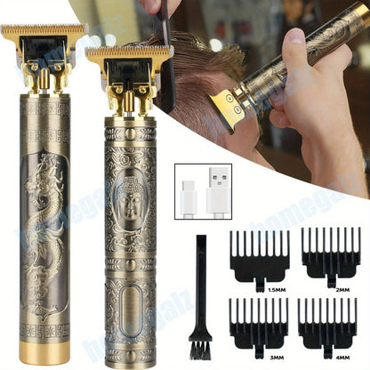 Cordless Hair Clipper & Beard Trimmer Kit for Men – USB Rechargeable Electric Haircut Set with 4 Guide Combs | Professional Home Barber Kit, Portable Grooming Tool | Father’s Day Gift for Men