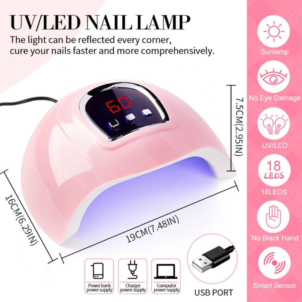 New Year 12 Colors Gel Nail Polish Kit with Nail Lamp Electric Nail Drill, 4 Colors Poly Extension Gel Nail, Nail Cutter, Nail Glitter, Top Coat Base Coat, Nail Art Design Gel Kit Valentine's Day Gift