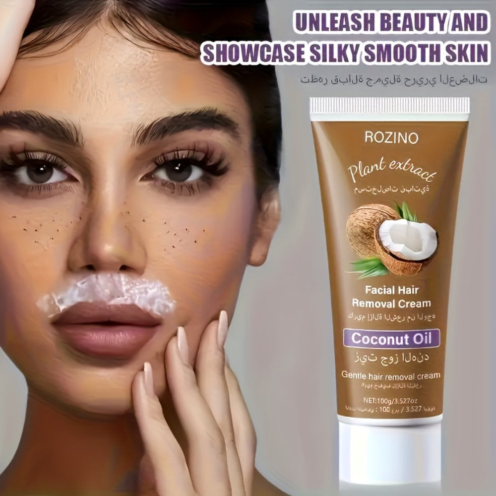 Use Once For, 3-Month Effectiveness, 100g Coconut Hair Removal Cream, Instant Hair Removal, Non Irritating To The Light Beige, Smooth And Residue Free Semi Permanent, Used For Hair Removal On The Face, Lips, Armpits, Legs Arms And Private Areas
